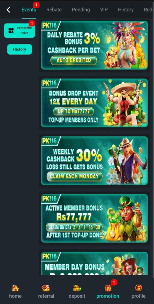 PK116 bonuses