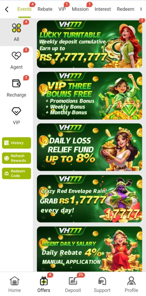 VH777 bonuses
