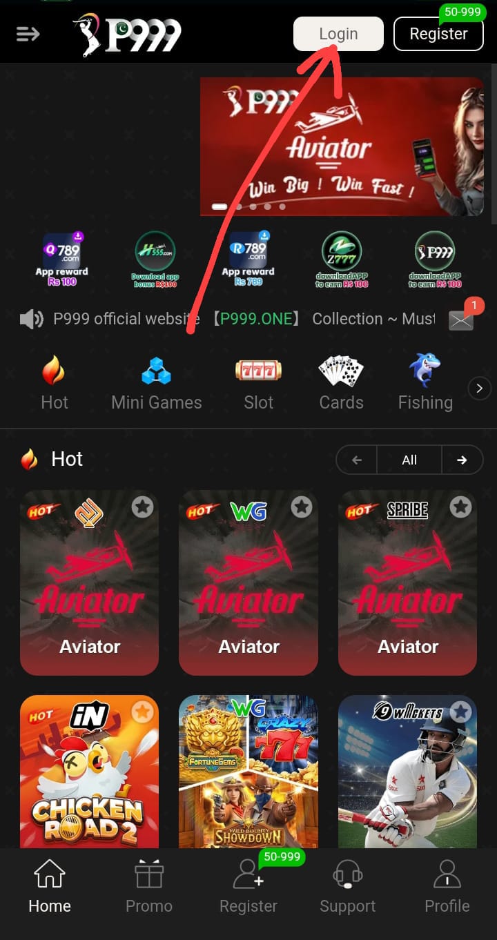 P999 login dashboard